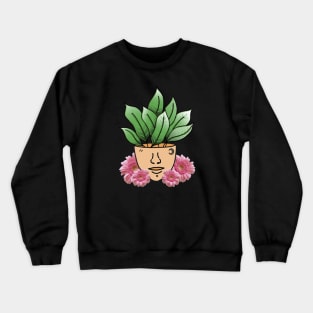 Dumb Cane Tropical House Plant with Pink Gerber Daisys Crewneck Sweatshirt